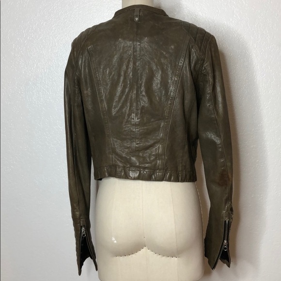 Mackage leather motorcycle distressed jacket L - Picture 4 of 8